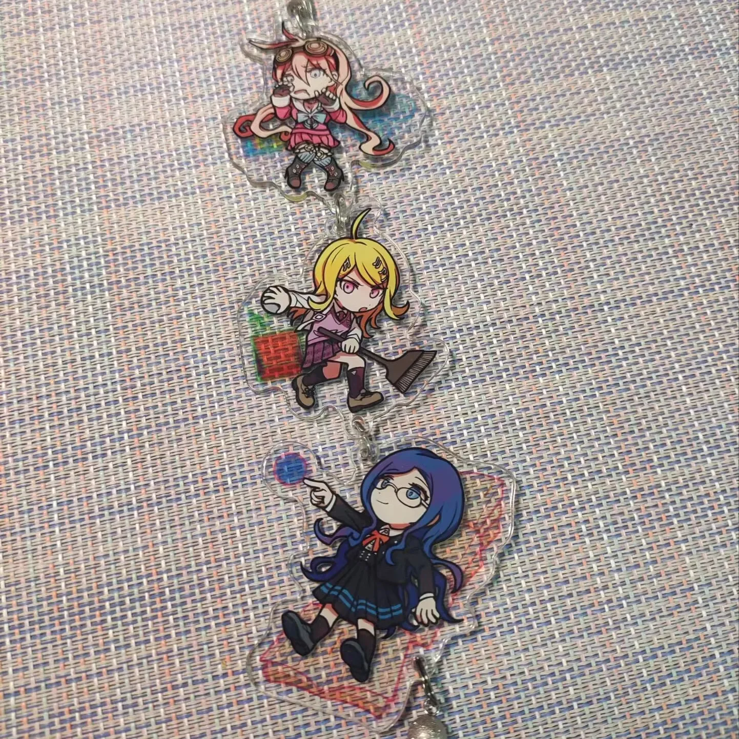

Anime Danganronpa Nanami ChiaKi Kaede Akamatsu Cosplay Keychain Cartoon Charm Accessory Acrylic Keyring Mascot Pendant Fans Gift