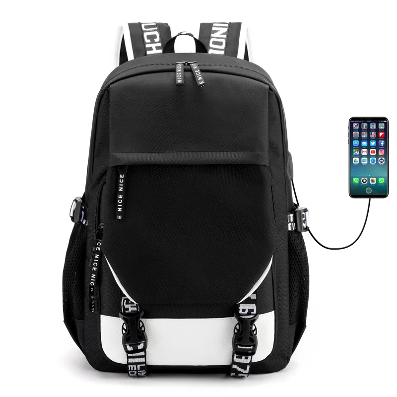 

Unisex High School College Student Backpack with USB Charging Port Laptops Travel Bag for Boys Girls Teenagers School Supplies