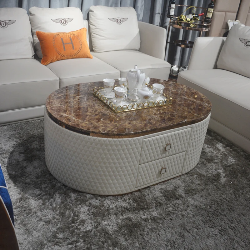 

New style stainless steel High quality Italian Marble tabletop Modern design living room luxury coffee table for sale