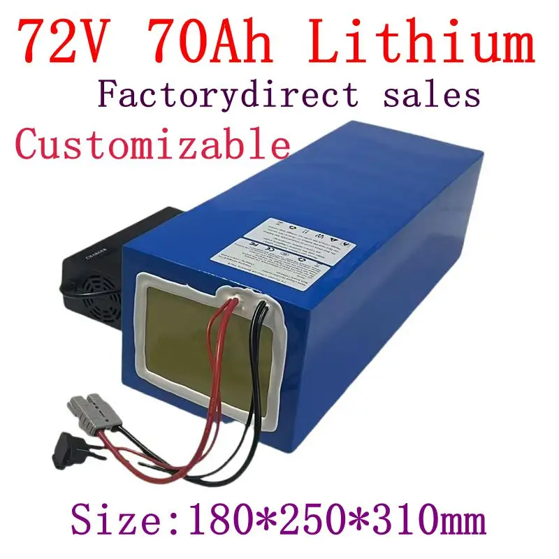 

72v 70Ah lithium ion battery li-ion with 100A BMS for 6000w bicycle bike tricycle scooter Forklift +10A charger