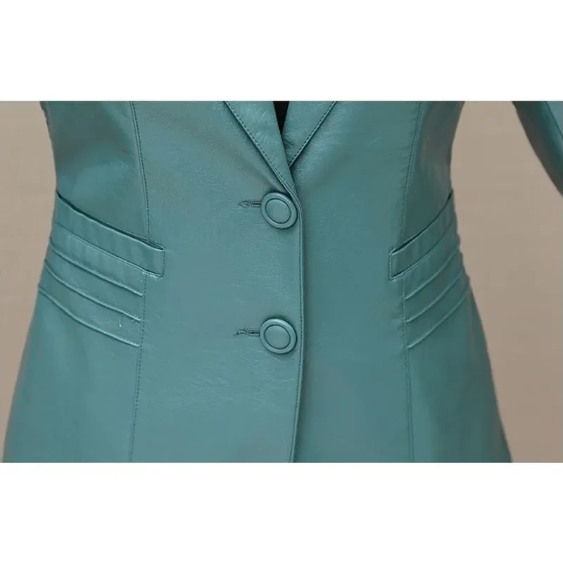 세련된 캐주얼 가죽 자켓 여성용 오버코트 새로운 가을 패션 슬림 짧은 오토바이 하이 엔드 정장 가죽 자켓 아웃웨어 XQ13