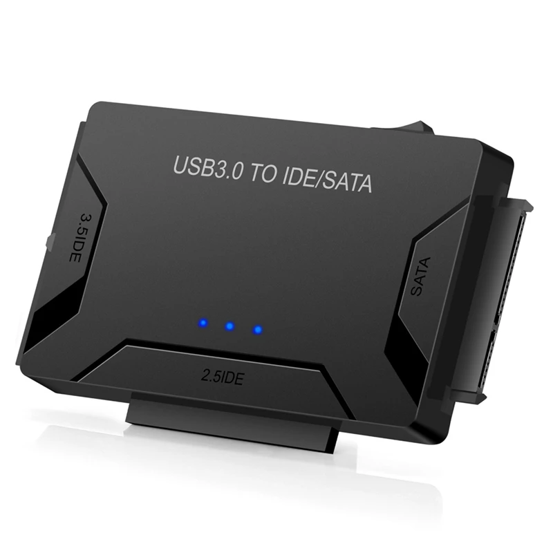 Adaptador de disco duro USB3.0 de 3 vías, Cable de unidad fácil SATA/IDE, Cable de unidad fácil multifunción, enchufe negro para EE. UU.