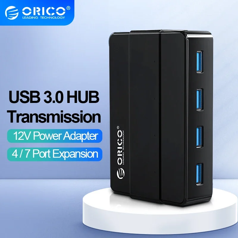 

4 7 портов USB 3.0, высокоскоростной концентратор с адаптером питания 12 В, USB-сплиттер, адаптер OTG, аксессуары для настольных ноутбуков