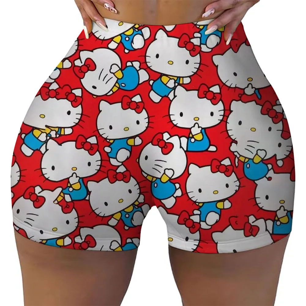 2025 Summer Women's Shorts, Hello Kitty O-neck Women's Super Shorts, Slim fit Women's Shorts, Hot and Sexy