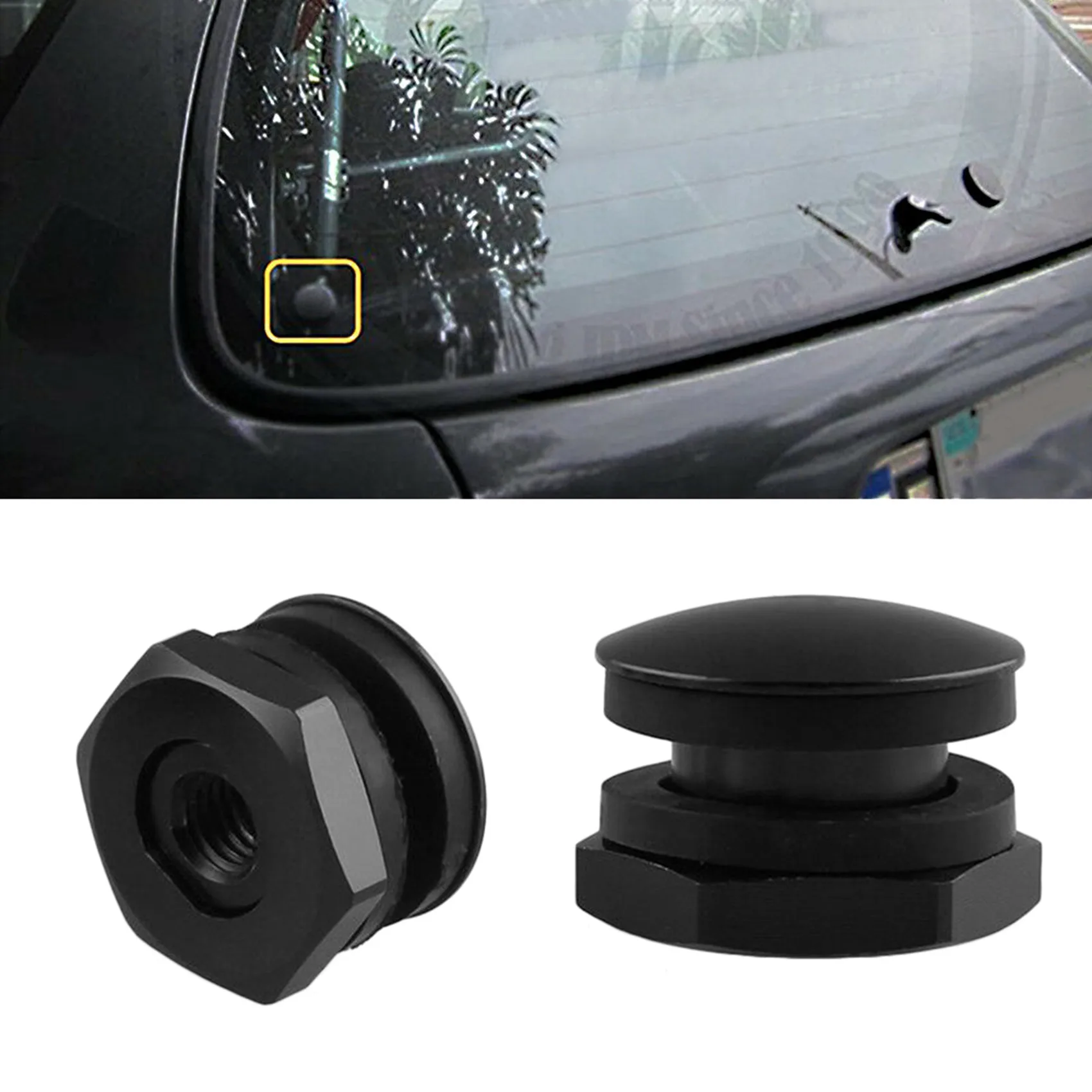 A03Z-2X Rear Windshield Glass Strut Hardware Kit Fit For Honda Civic 92-95 Hatchback EG6 CRV Black