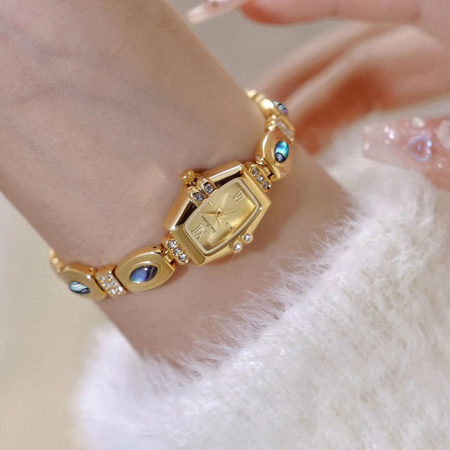 

Natural black gold French vintage design highend watchhighquality luxury wristwatch high-end watchwomen's accessories