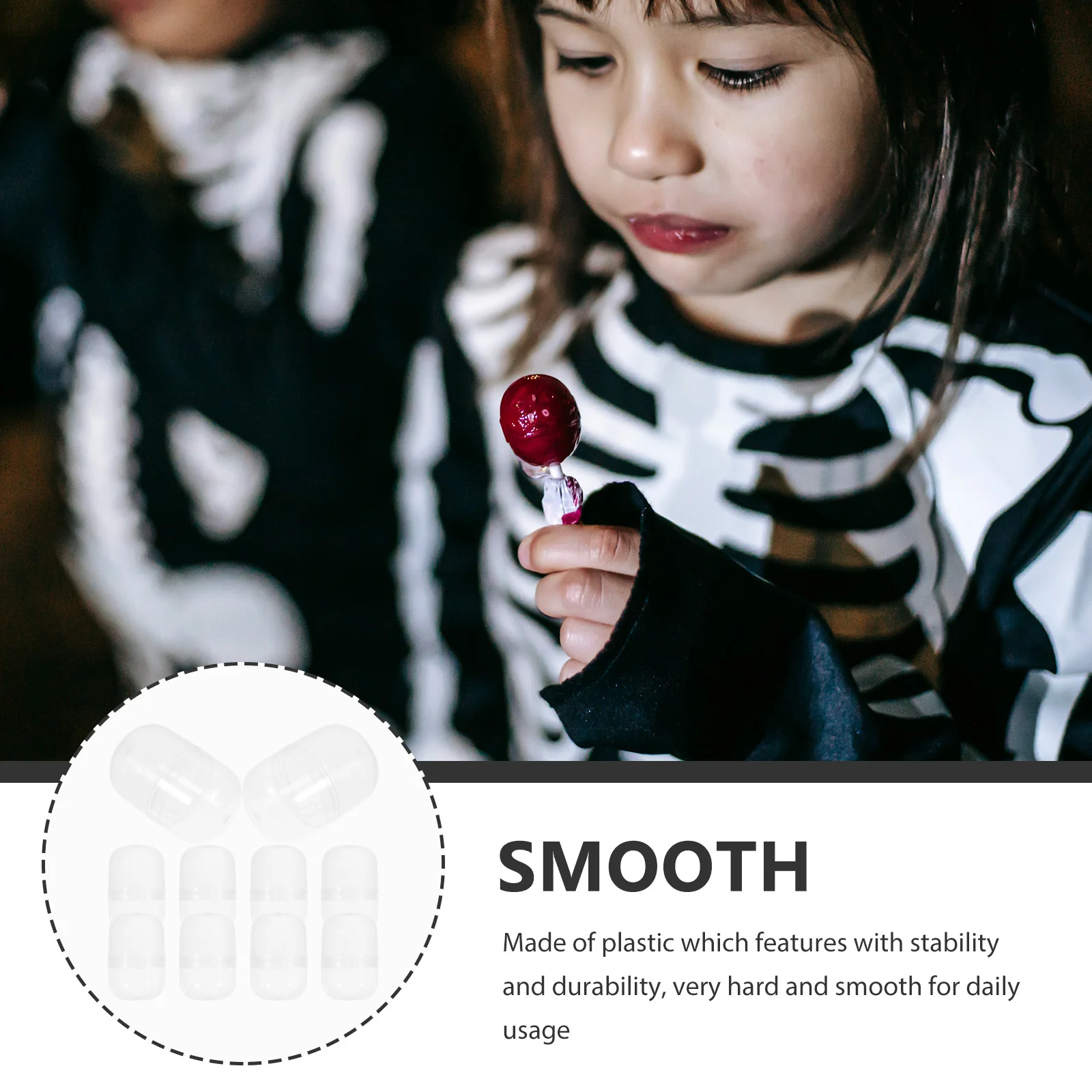 

50pcs Ball Reusable Fillable Vending Machine Plastic Containers Empty Balls Storage C Easter Gift Stuffers