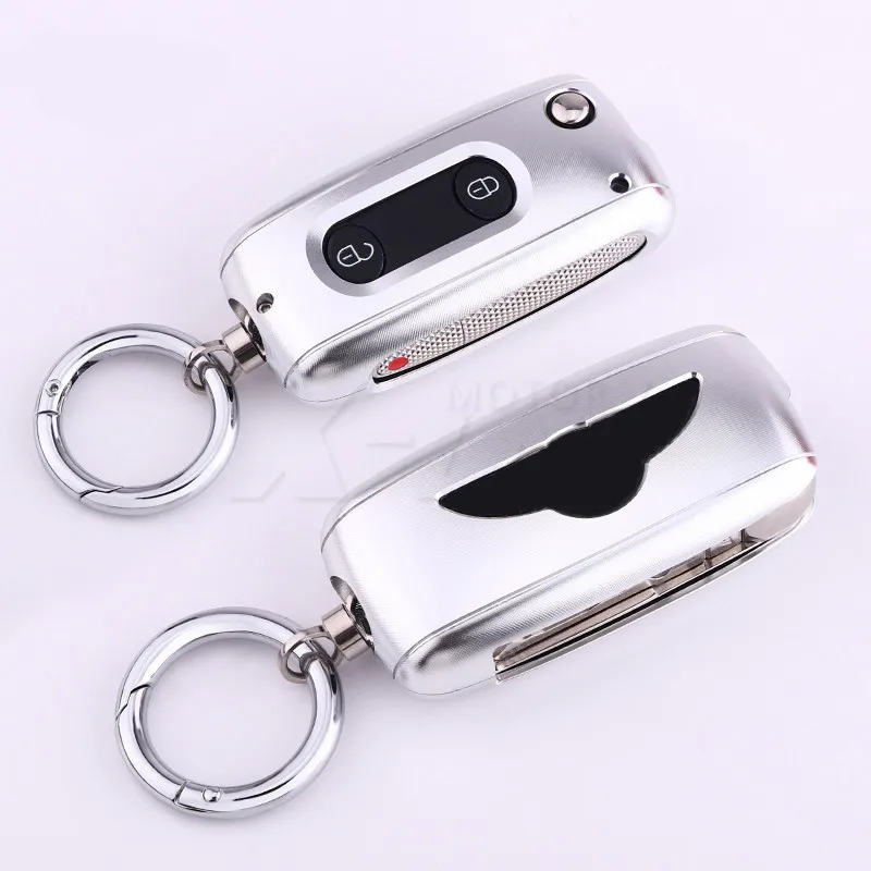 CAR Key Case Key Protection Key Fob Cover case Shell Cover Protector Holder with Key Chain For Bentley Mulsanne Continenta