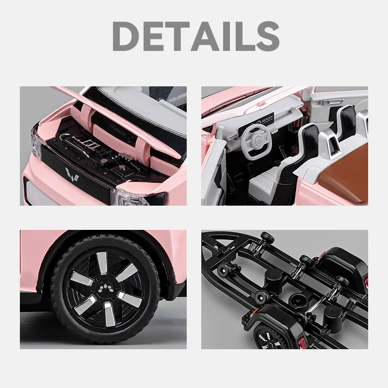 1:24 WuLing MINI HONGGUANG EV Liga Diecasts Modelo de Simulação de Metal carros Brinquedo de Praia barco a motor uma peça Venda Quente juguetes niños