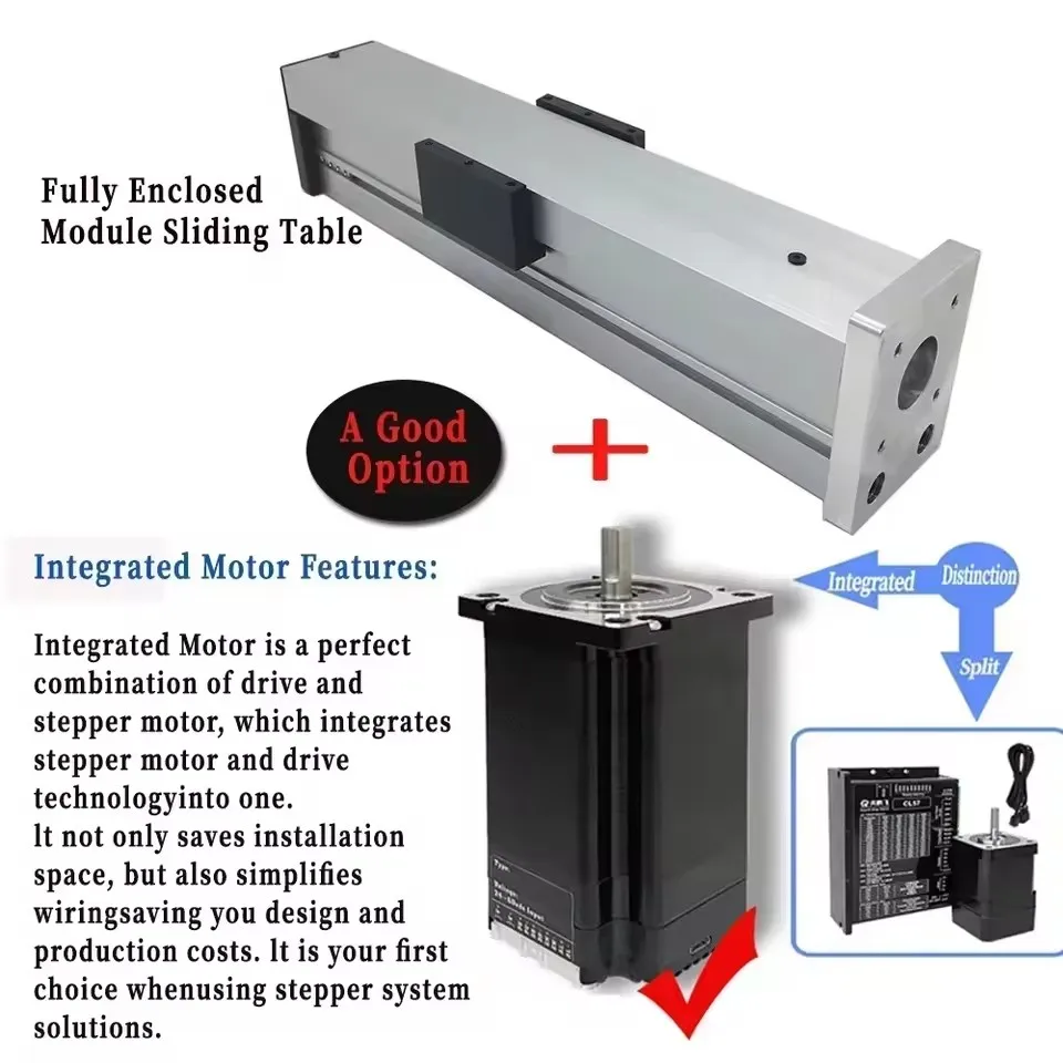 CNC Fully Enclosed Slide Table 40/90mm Wide SFU1605 Dust Compartment 100-300MM Stroke  NEMA 23 1.2Nm Stepper Moto Kit CNC XYZ