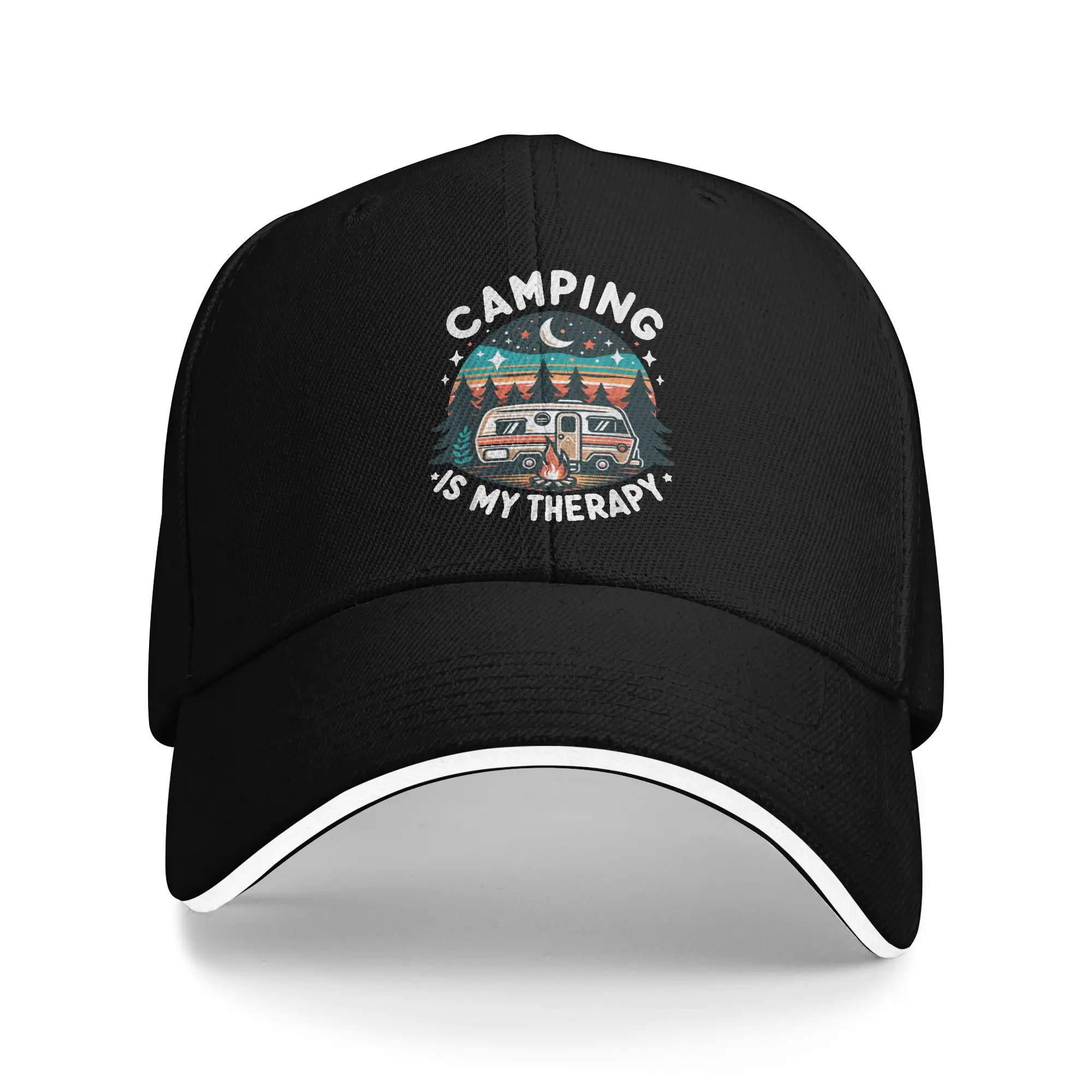 Camping is My Therapy Baseball Cap  Couple Women Print Trucker Hat Summer y2k Funny Outdoor Gym Wholesale Baseball Caps