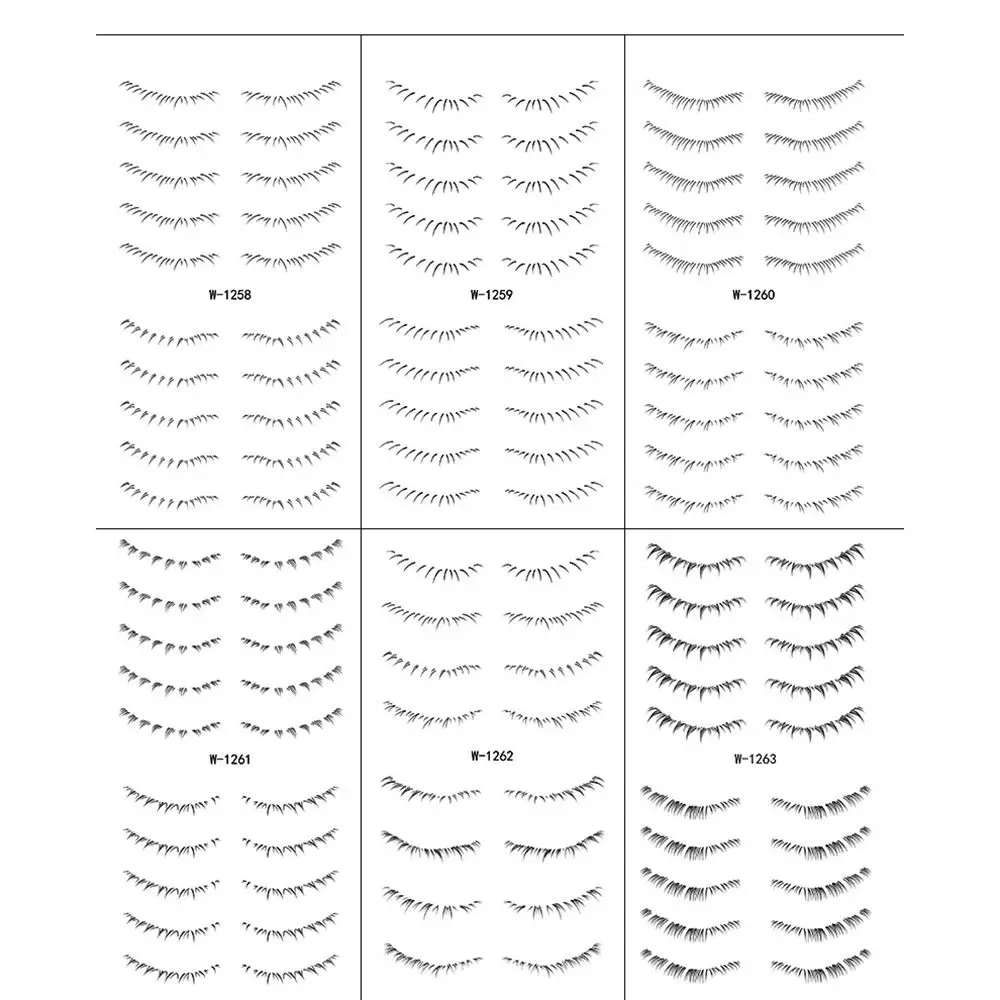 Pegatinas de tatuaje de pestañas inferiores multiestilo, simulación 3D debajo de los ojos, pestañas postizas de larga duración, desechables, 8/10 pares