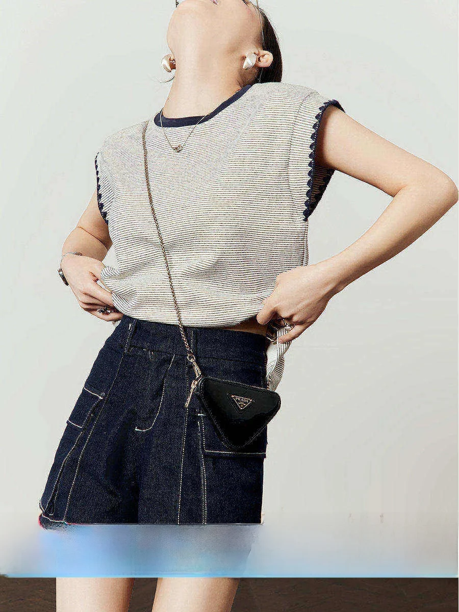 

Белый полосатый жилет, женский летний новый жилет в стиле ретро Hong Sle, круглый жилет с крючком и цветком, свободный крой, жилет для поездок на работу