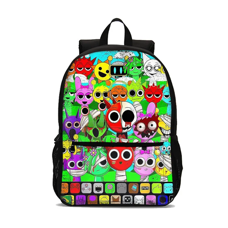 

Kids Game Mochila 47cm/18.5inch Large Capacity Sprunki Backpack Sprunki School Supplies School Bag for Boys Girls Best Gift