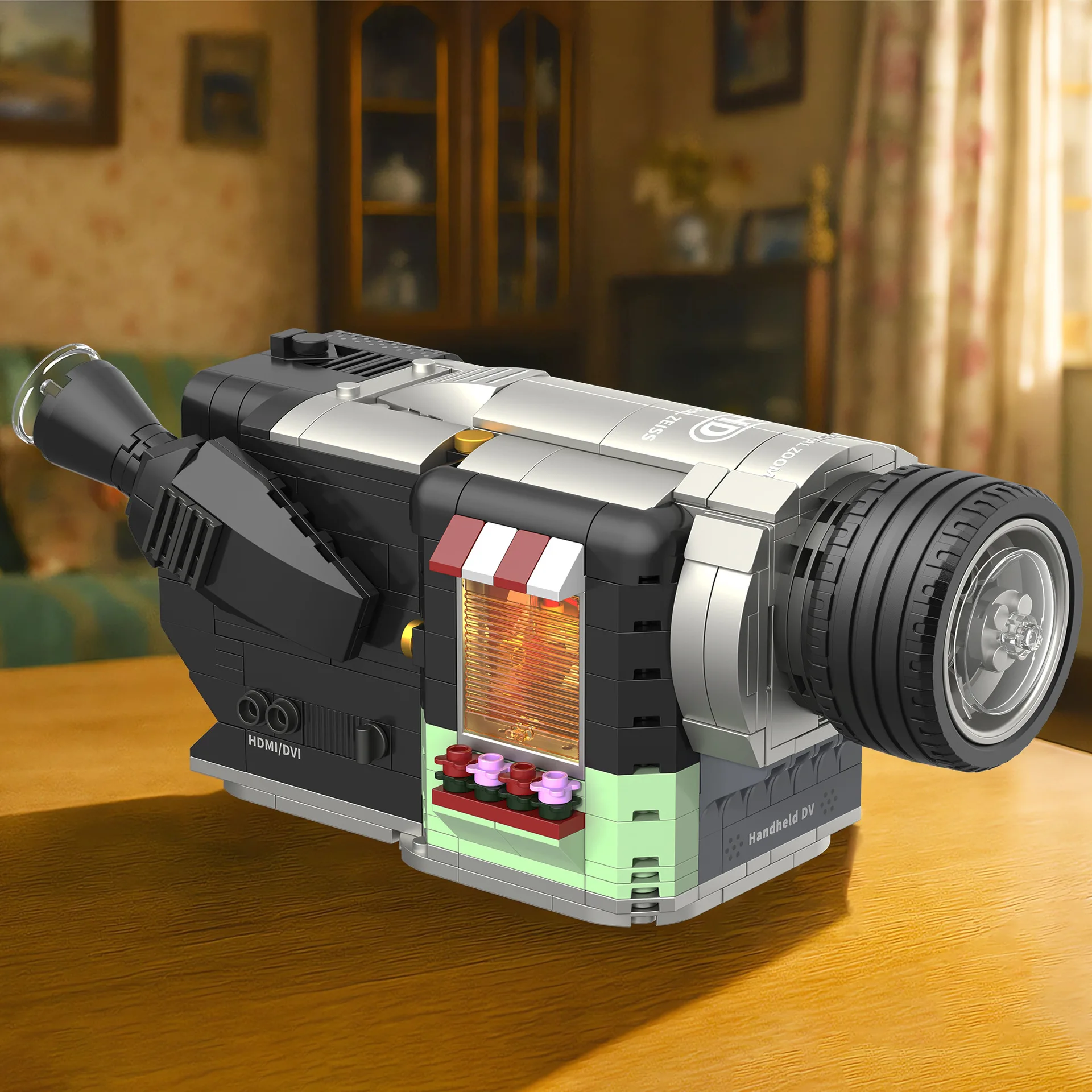 ตัวต่อกล้องถ่ายรูปย้อนยุค 603 ชิ้น ของเล่น MOC สำหรับเด็กชายและเด็กหญิง ของขวัญเสริมพัฒนาการ ประกอบเป็นกล้องวิดีโอ ปริศนาสนุกๆ เรียนรู้อย่างสนุก