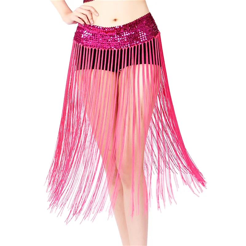 Erwachsene Glitzer Pailletten Bauchtanz Hüfttuch Party Karneval Bühnenauftritt Rave Gürtel Taille Kette Wrap Minirock Indian Kostüm