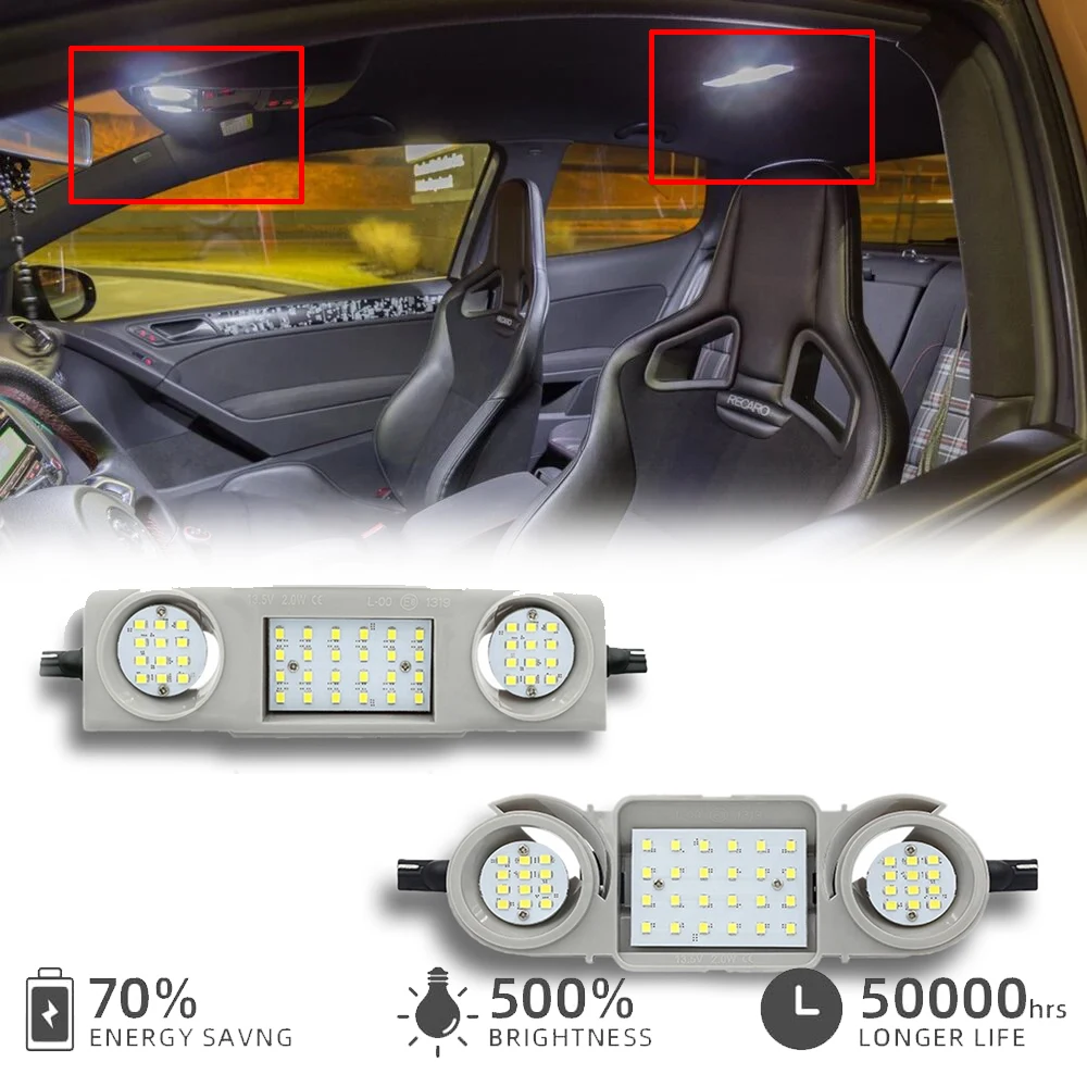 

Car Interior Roof Sun Visor Vanity LED Mirror Light for VW Beetle Golf 4 5 6 Jetta Passat B6 B7 Scirocco Sharan Tiguan Touran