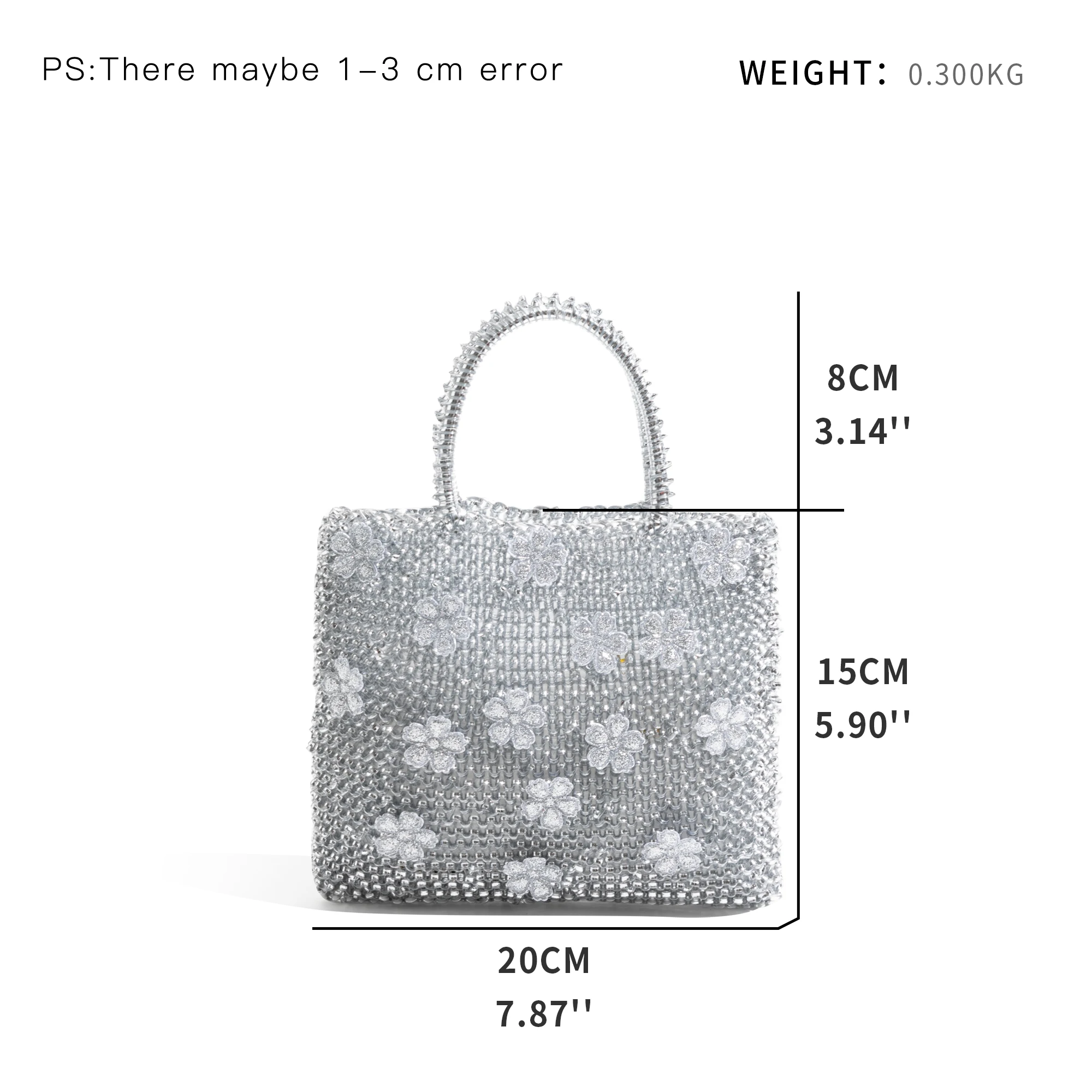 MABULA PVC Floral Weave Handbag Elegant Shoulder Bag Handmade Luxury Design For Ladies Party Fashion Premium Silver Tote Satchel