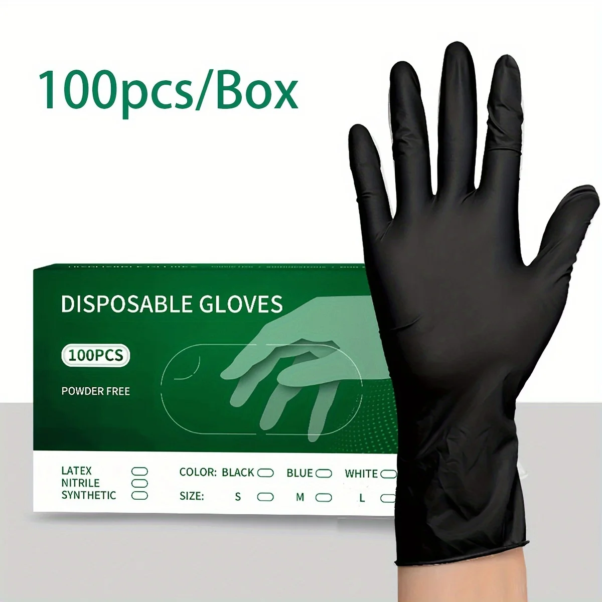 100 disposable nitro gloves, multifunctional washing gloves, waterproof gloves suitable for cooking, car washing, tattooing, cle