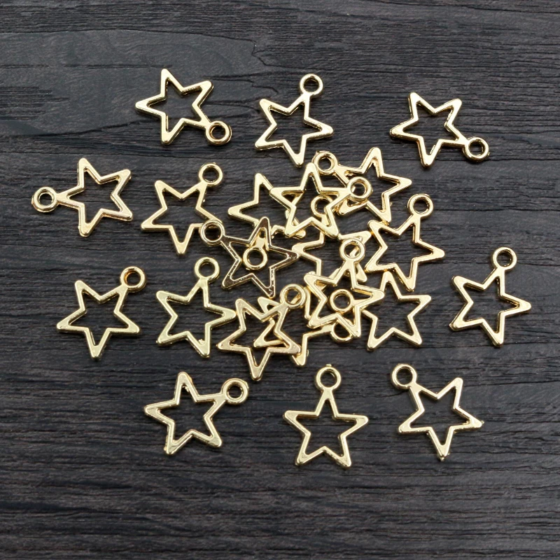 100pcs Star Charms Antique Pendant fit,Vintage Tibetan Bronze Gold Silver color,DIY Jewelry Making For Bracelet Necklace