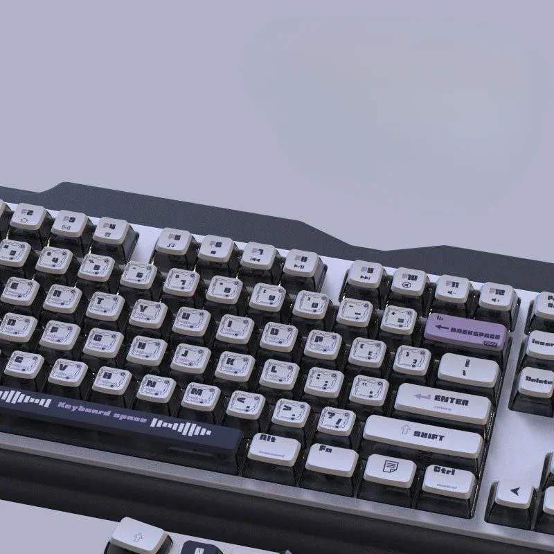 Pudding cap PBT material transparent five-sided heat sublimation light transmission customized keyboard keycap