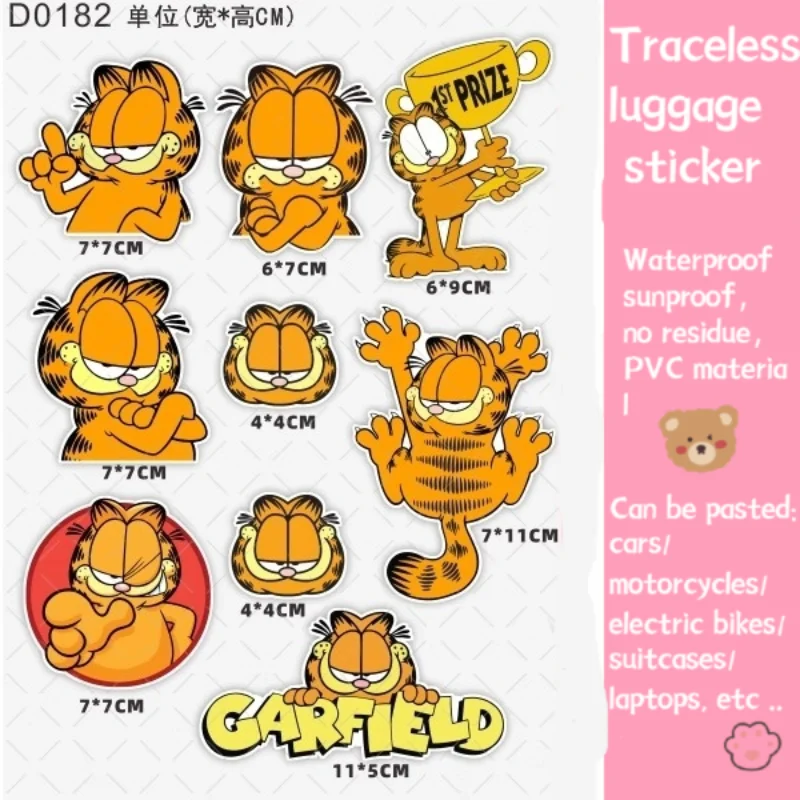 غارفيلد حقيبة لطيف ملصق كأس مجلة الكمبيوتر مقاوم للماء واقية من الشمس لا بقايا لتقوم بها بنفسك خدش عائق لاصقة تزيين