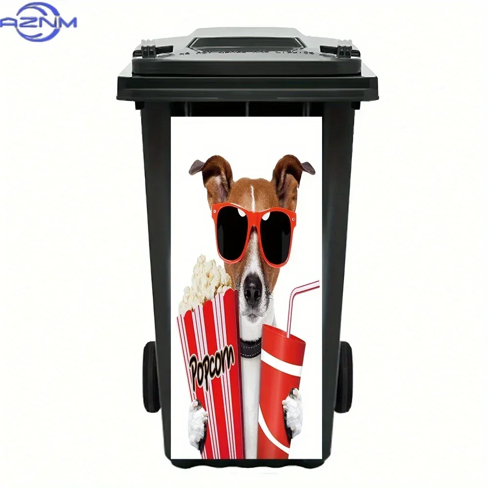 2D Printed Trash Can Decor Decal Stylish DIY Accessory for Household Waste Bin