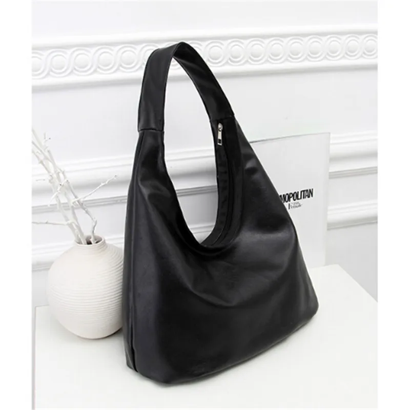 Women Girls Messenger Bags Black Soft PU Leather Hangbag Fashion Women Shoulder Bag Satchel Crossbody Tote Handbag Purse