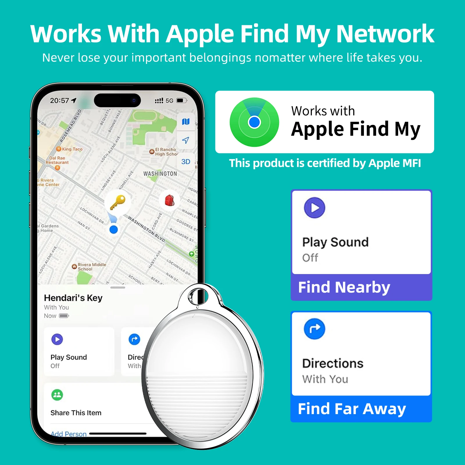 Cpvan mini rastreador gps para sistema apple ios, encontrar meu aplicativo, etiqueta de ar, localizador de crianças, bolsa de bicicleta para animais de estimação, rastreador de perda, bluetooth inteligente, airtag