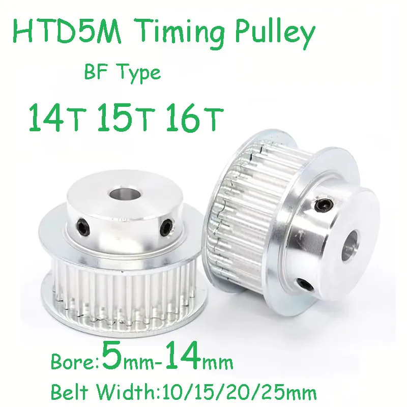 

HTD5M Timing Pulley 14T 15T 16T Bore 5~14mm For Groove Width 11mm/16mm/21mm/27mm HTD5M Synchronous Belt 3D Printer Parts