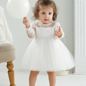 فساتين الأميرة البيضاء للنساء, فستان طفل للفتيات, عيد ميلاد, زفاف, تعميد أعلى 6 مبيعات فستان المعمودية فتاة 3 سنوات - No6