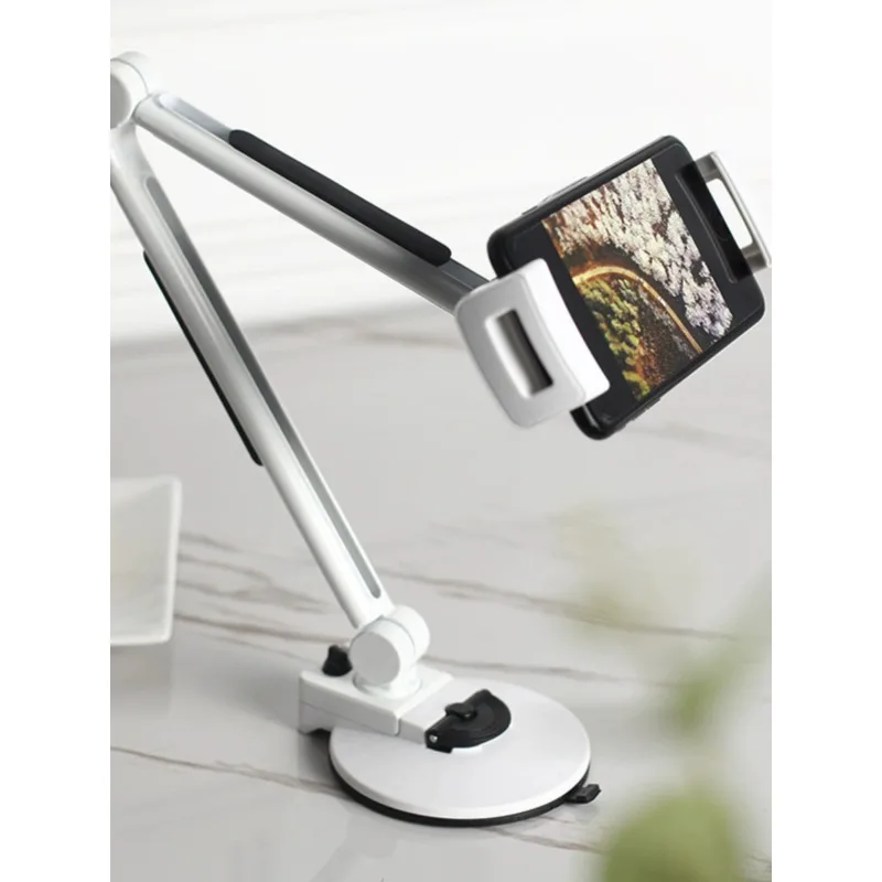 Suction cup mobile phone holder, tablet stand, desktop bedside table, car mounted live streaming lazy person iPad