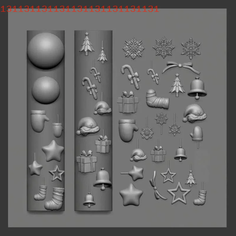 سانتا كلوز الدب ندفة الثلج تصميم DIY مانيكير الديكور شفافة الإبداعية احتفالية NailChristmas 3D مسمار الفن قوالب السيليكون #1