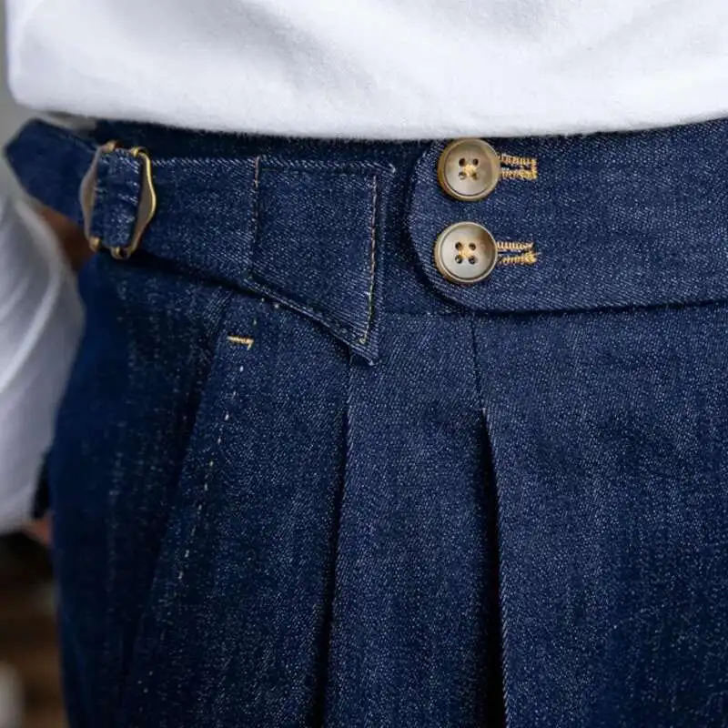 Pantalones de vestir de negocios italianos de alta calidad para hombres, traje Social de oficina, pantalones de novio de boda informales, pantalones
