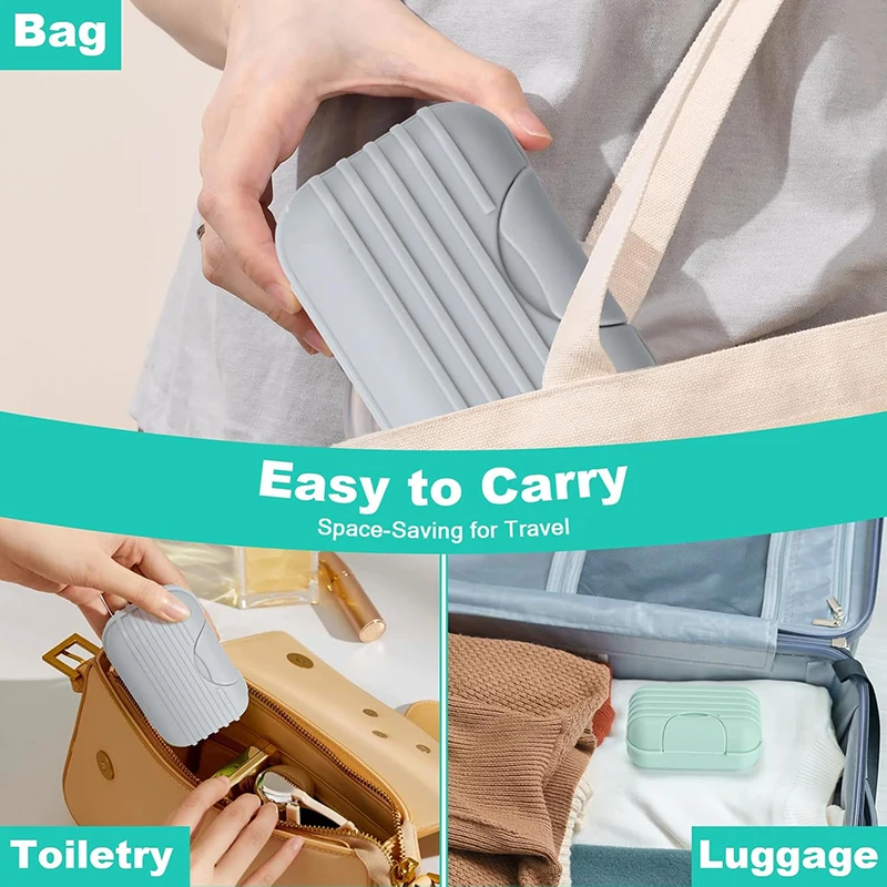 2Pcs Travel Soap Case with Lid Waterproof Leakproof Soap Bar Box Portable Shower Dish Soap Cartridge Buckle Soap Storage Box