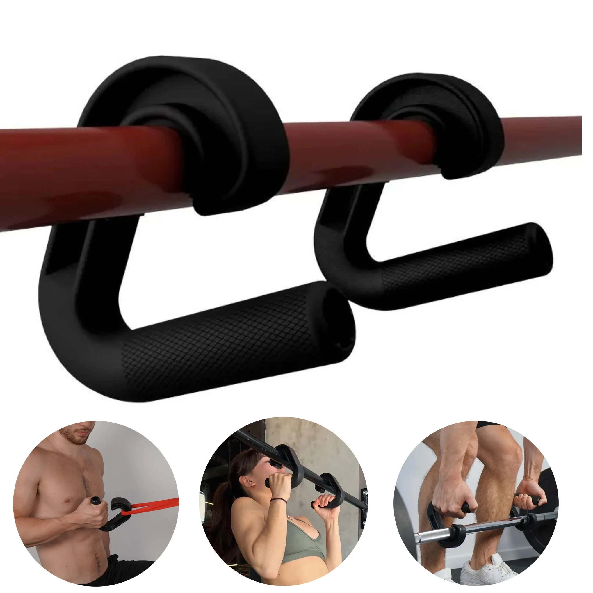 

Pull Up Hand Grip Ergonomic Hook Type Fitness Handle Gym Deadlift Pull Down Grips Versatile Weights Roating Exercise Equipment