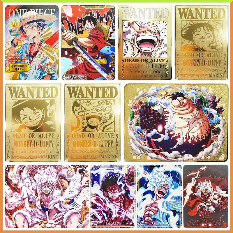 

Аниме ONE PIECE DIY ACG настольные игры металлическая лазерная карта Monkey D Luffy игрушки для мальчиков коллекционная открытка подарок на Рождество и день рождения