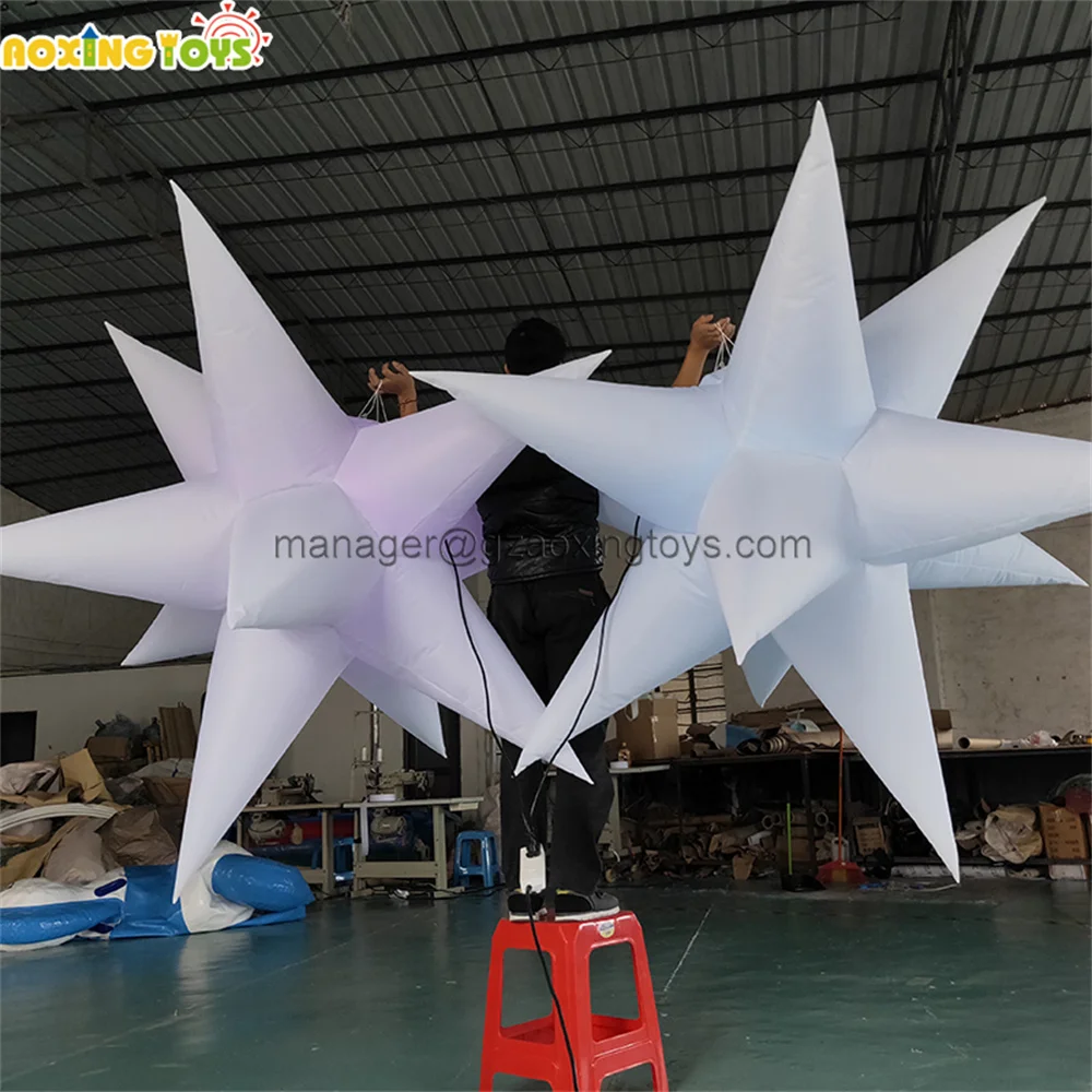 Giant LED Light Inflatable Star Hanging Balloon For Stage Advertising Event Nightclub Wedding Party Decoration