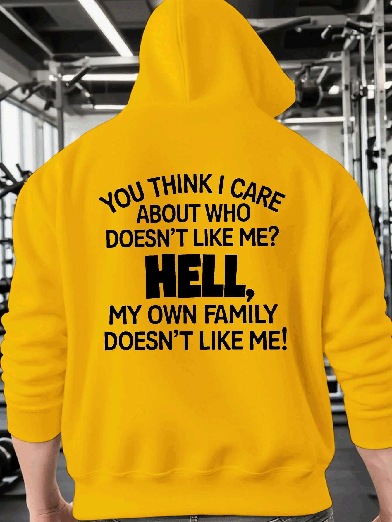 You Think I Care HoodieFunnySarcasticQuoteBackPrintSweatshirtMeHumorousSayingGraphicPulloverCasualStreetwearLongSleeveHoodedTops