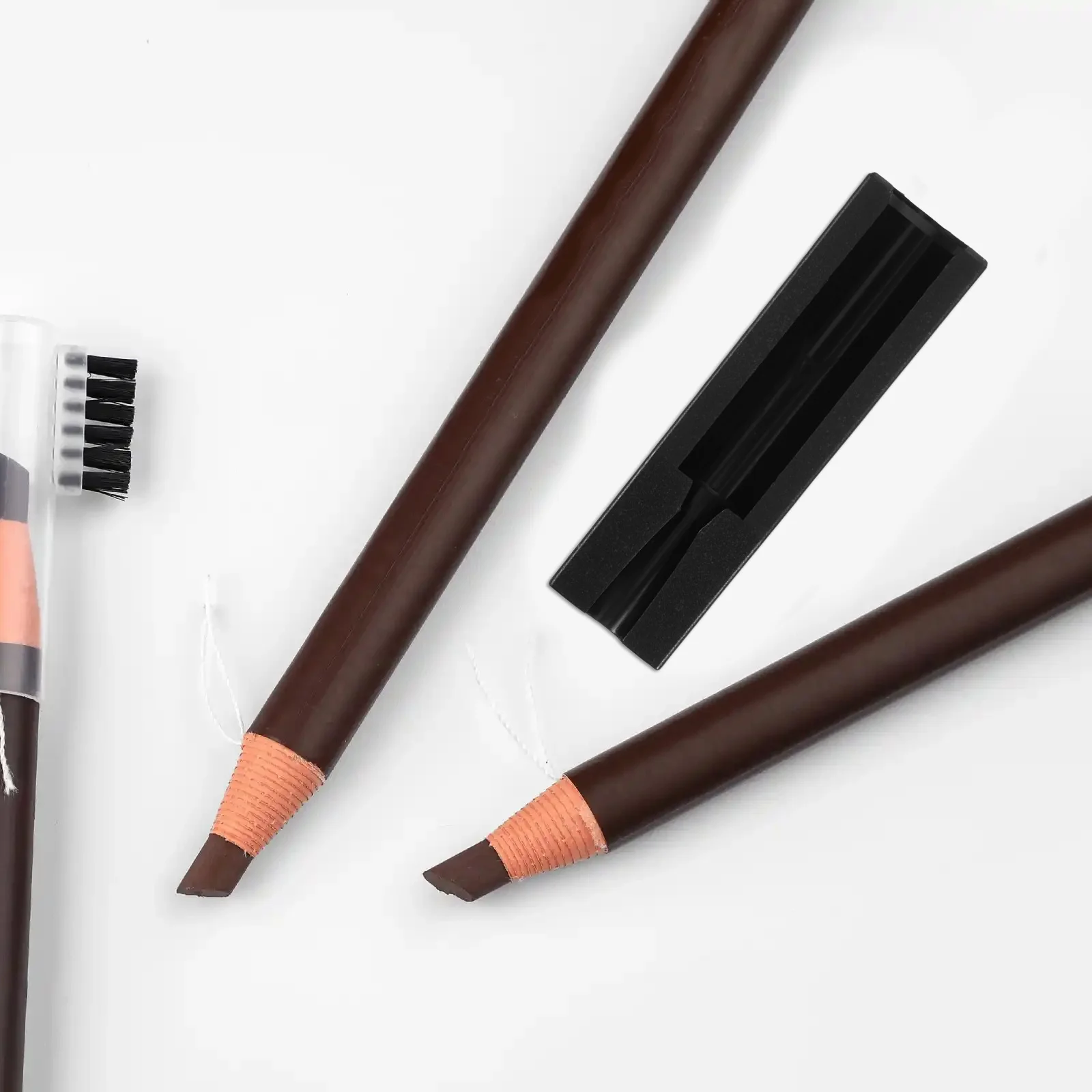 6Pcs Eyebrow Pencil Sharpener Assistant Device Premium Portable Sharpener Slot for Makeup Pencil Eyeliner Sharpening Tool