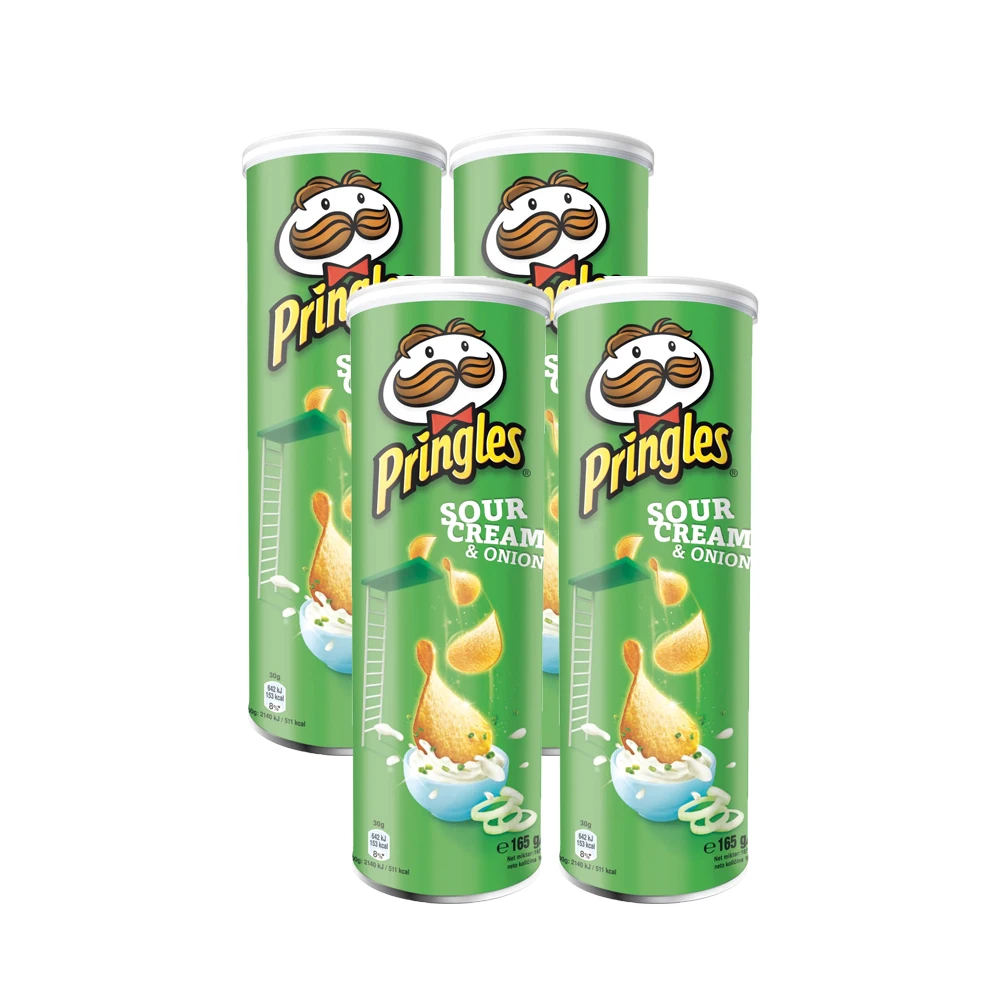 Pringles เปรี้ยวครีมและหัวหอม (4X165G)