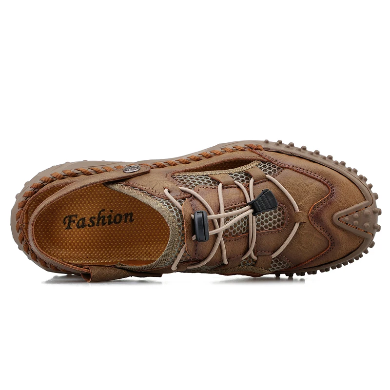 Sandalias de malla transpirable para hombre, zapatos ligeros informales para exteriores, playa, moda, 38-46 talla grande, Verano