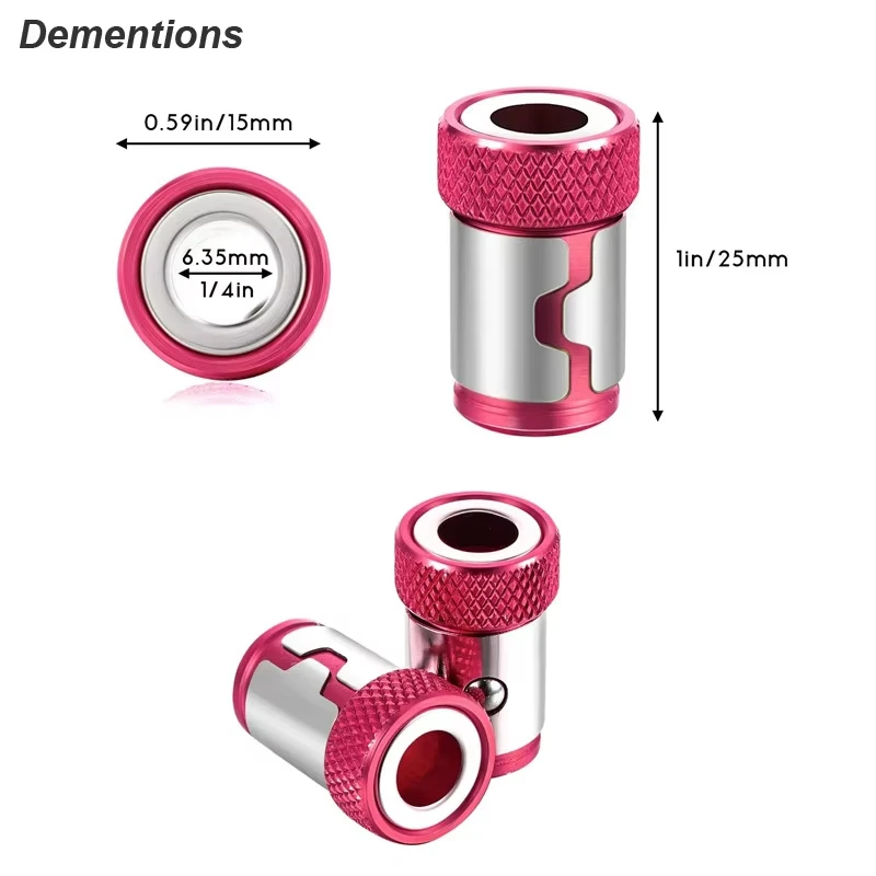 3pcs Screwdriver Bit Magnetic screw Ring For Electric Drills - Universal 1/4-Inch 6.35mm Hex Magnet Screwdriver bits