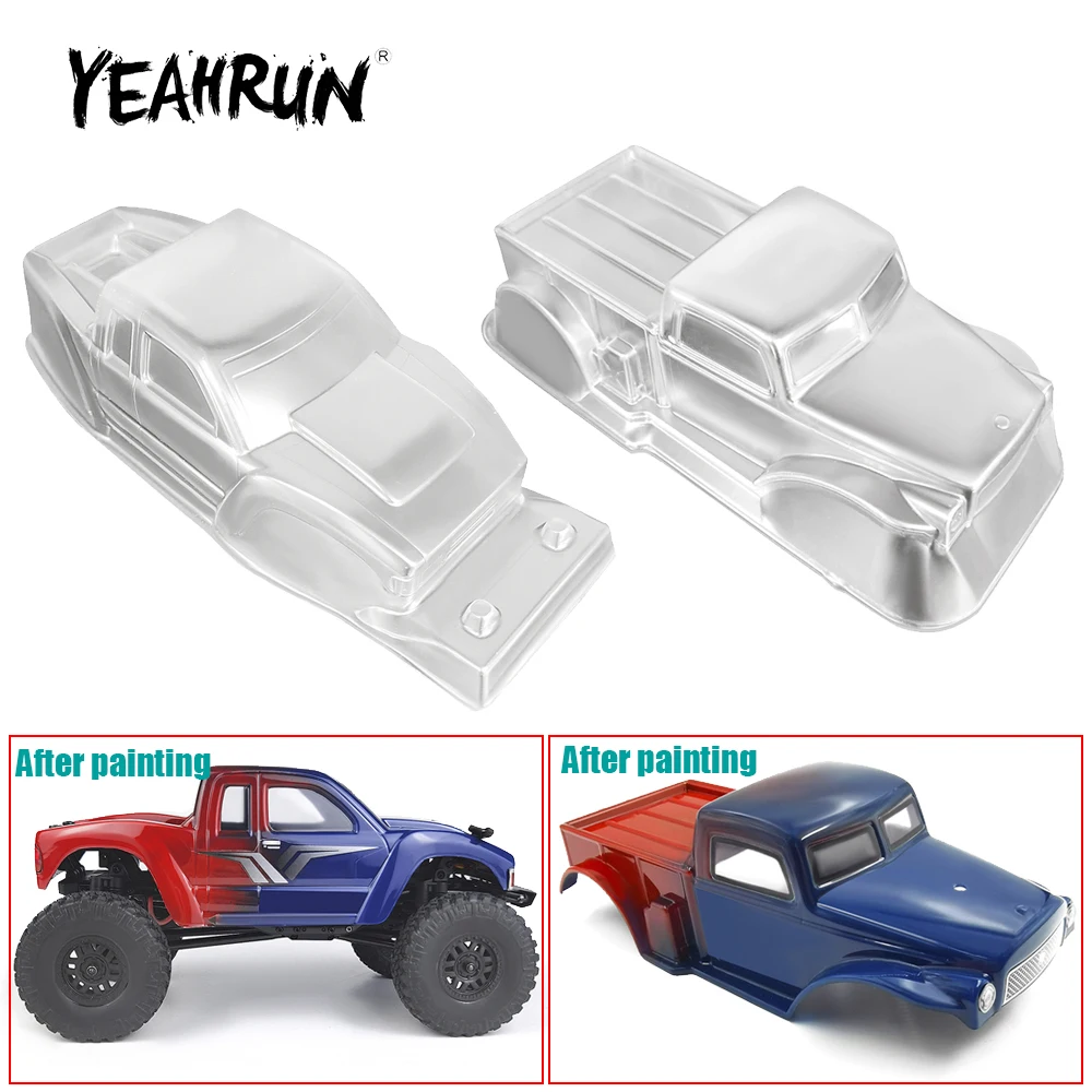 

Пластиковый прозрачный корпус кузова автомобиля YEAHRUN для Axial SCX24 90081 Deadbolt AXI00004 1/24 RC Гусеничный автомобиль грузовик обновленные детали