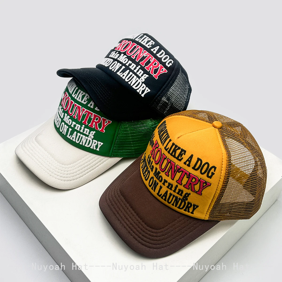 

New Unisex Color Block 3D Printed Letter Baseball Hats Sunshade Hip Hop Breathable personal Trucker Caps Mesh Versatile fashion