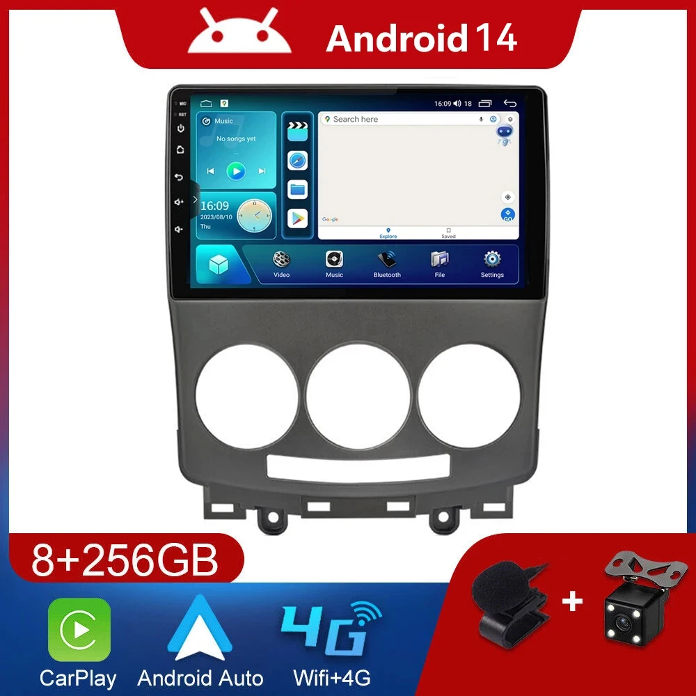 

8G+128G Android 14 radio For old Mazda Mazda 5 2005 2006 2007-2010 Car stereo Multimedia Player Carplay Auto GPS Navigation DSP