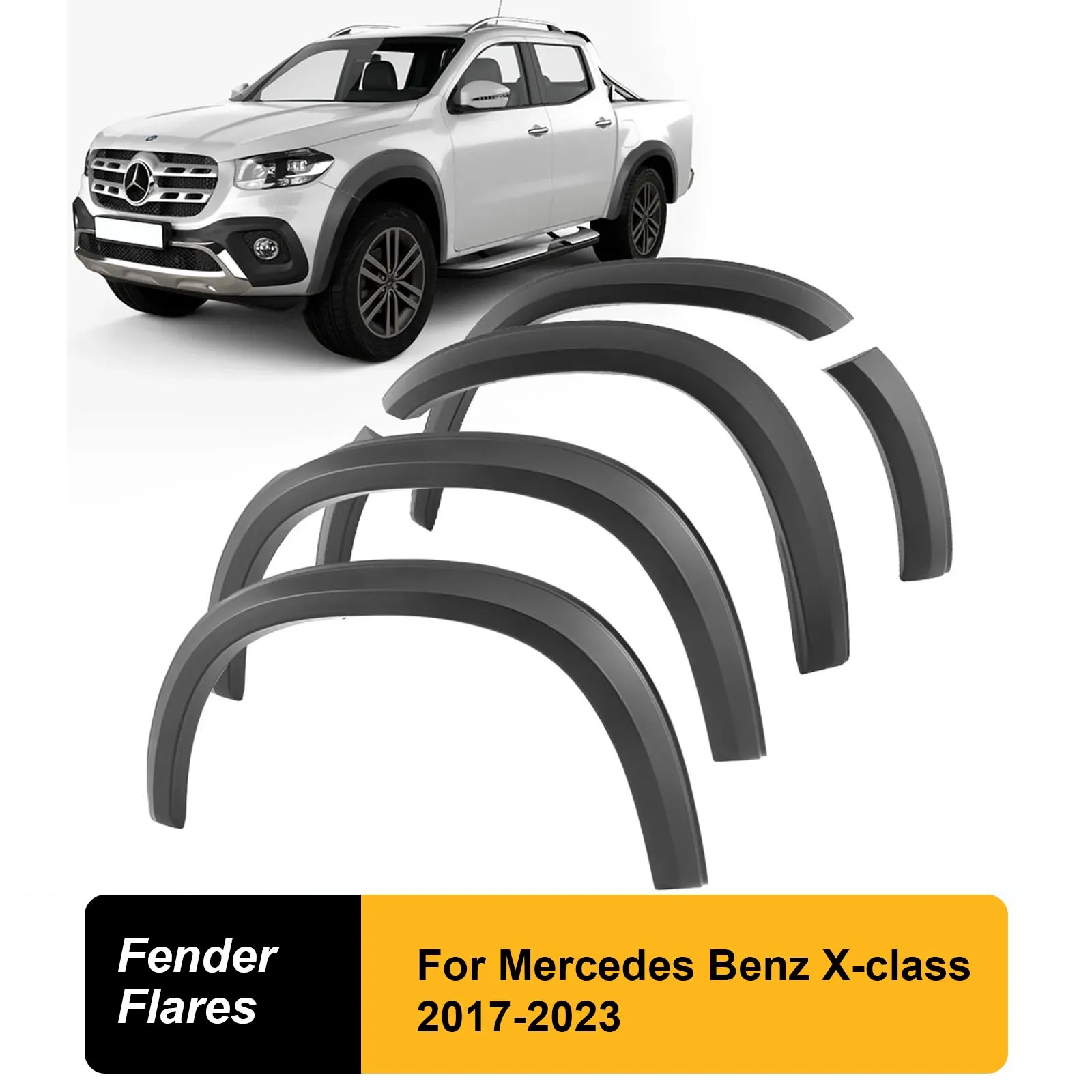 

Matte Black Fender Flares for Mercedes Benz X-class 2017 2018 2019 2020 2022 2023 2024 Wheel Arch Protector Car Accessories