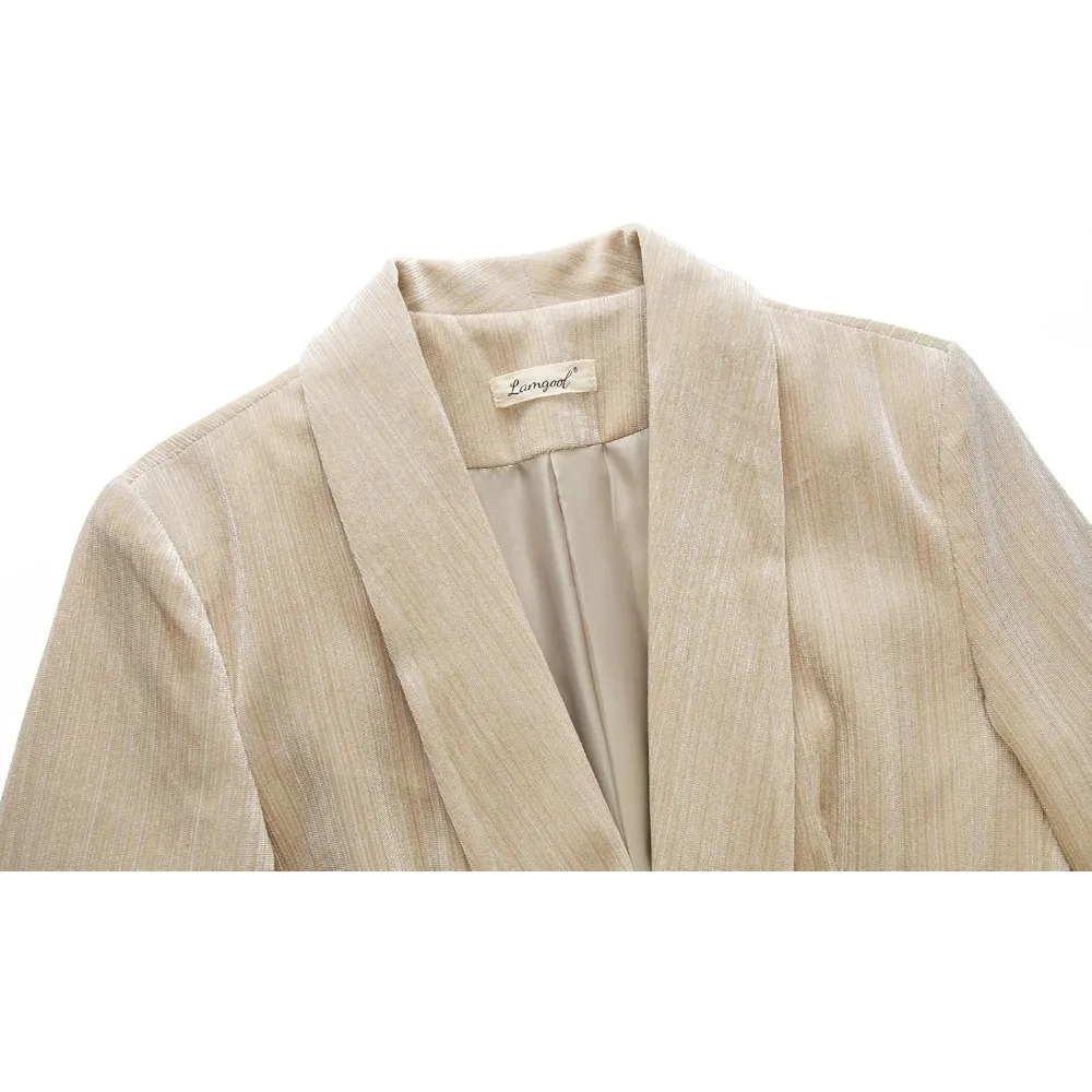 レディース パンツスーツ ドレスアップ シルバー糸 ベルベット ツーピーススーツセット ブレザーとフレアパンツ