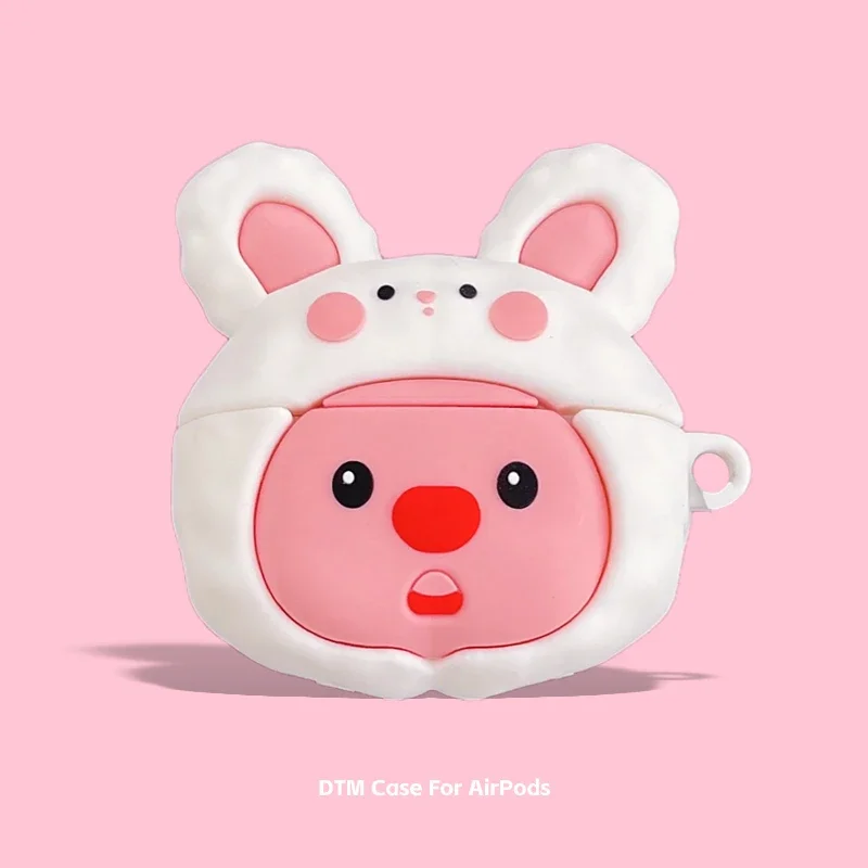 Luxury Cartoon Beaver Case For Airpods 1 2 Air pods 3rd 3D Cute Anime Earphone Accessories Protective Sleeve Silicone Soft Shell
