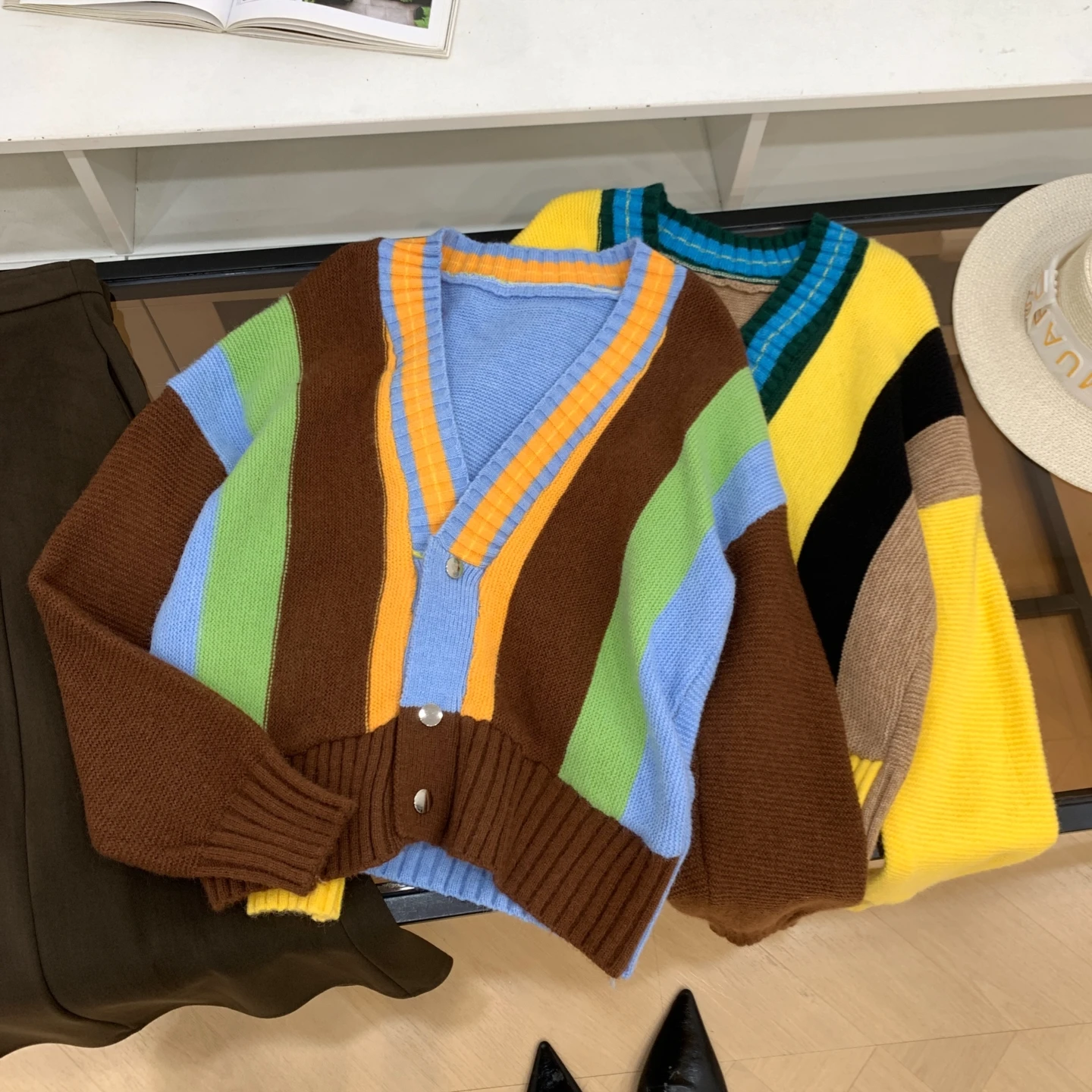 

Свободный прямой женский свитер Long Sve V-Ne, модный новый свитер, милый, осенне-зимний повседневный вязаный топ